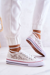Women's fabric sneakers with openwork White Venture 