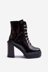 Lacquered Massive Heels On The Stiletto Black Ikeshia