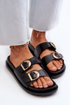 Women's Black Eco Leather Sandals with Buckles Valmira