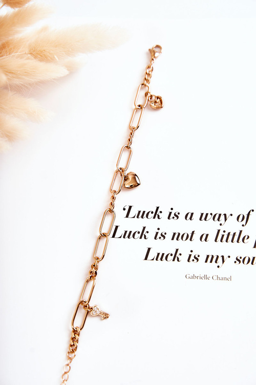 Women's Elegant Bracelet With Pendants Gold 
