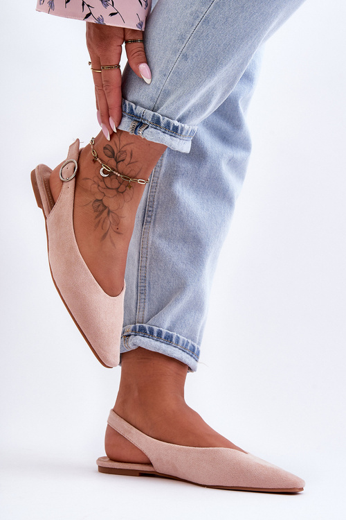 Women's Suede Ballet Flats Pink Kenra