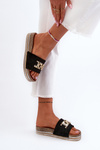 Women's Platform Sandals with Decoration Black Vapireta