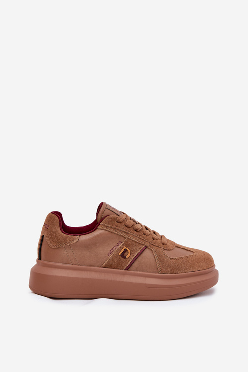 Women Leather Sneakers On Platform Daniel Lopez Just Dare SS2D4005 Brown