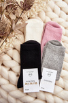 Women's Cotton Socks with Embossing Grey