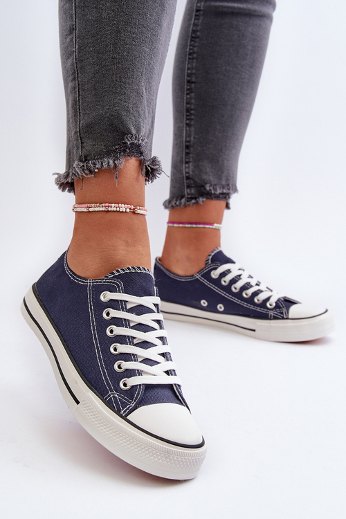 Trampki Klasyczne Niskie Damskie Granatowe Caelira B-806