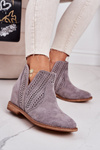 Openwork Boots On A Wedge Grey Melanie