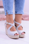 Women's Grey Espadrilles Sandals Elonore