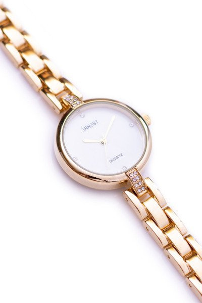 Ernest Women's Gold Watch with GoldCrystal Bracelet