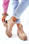 Damskie Botki Trapery Khaki Any One