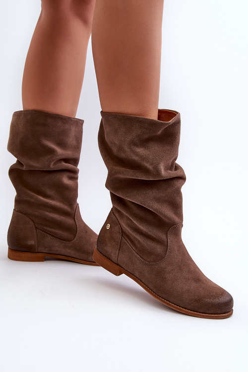 Women's Suede Boots Maciejka 05057-14 Brown