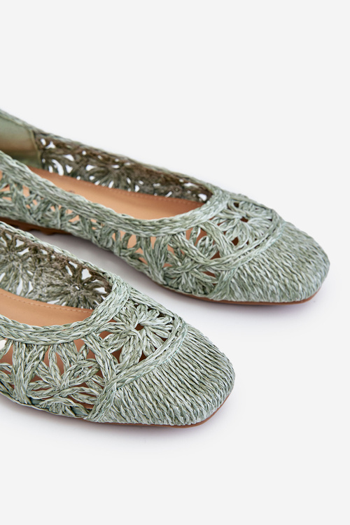 Openwork Fashionable Ballerinas Green Thiago