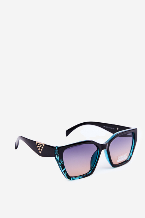 Women's Classic Sunglasses with Gold Details UV400 Black-Blue
