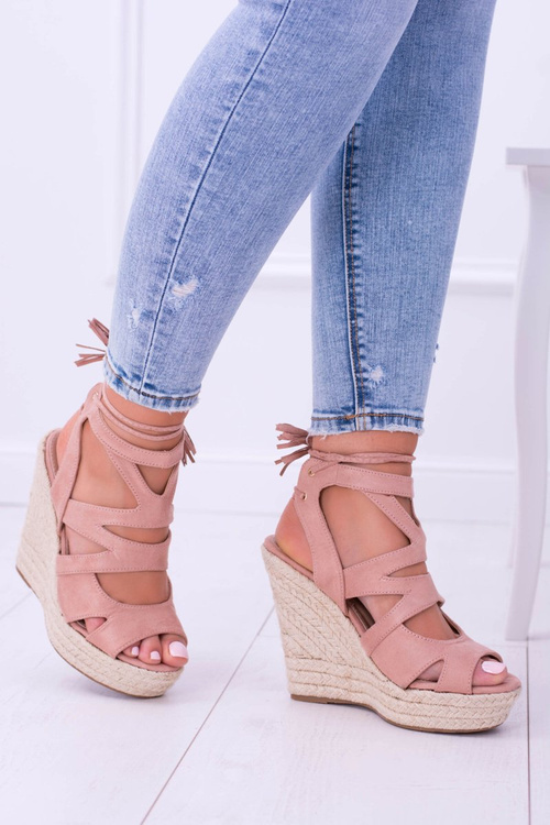 Pink Suede Sandals On Anchor Nowelio