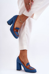 Fashionable Heeled Sandals On Heel Blue Florence