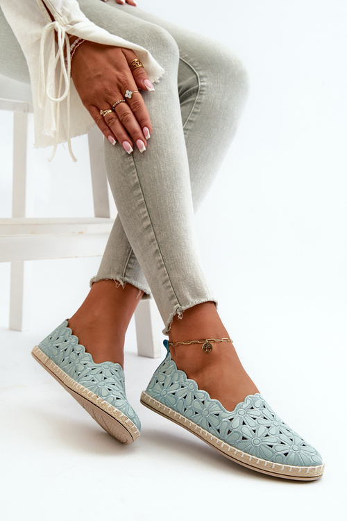 Women's White Floral Slip-On Ballerina Flats Vennice