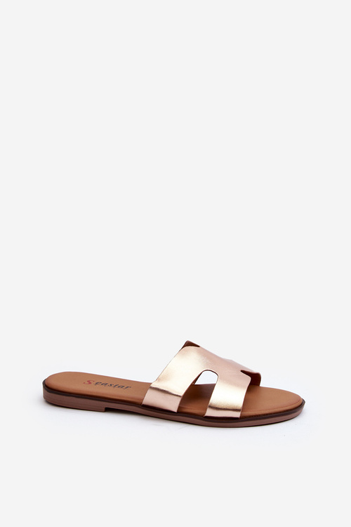Women's Pink Gold Cut-Out Sandals Lumossa
