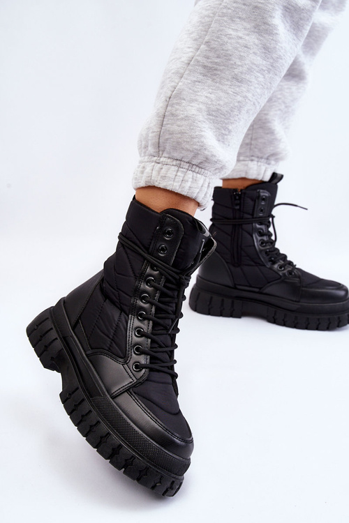Women's Warm-Up Lace-up Boots Black Ariadna