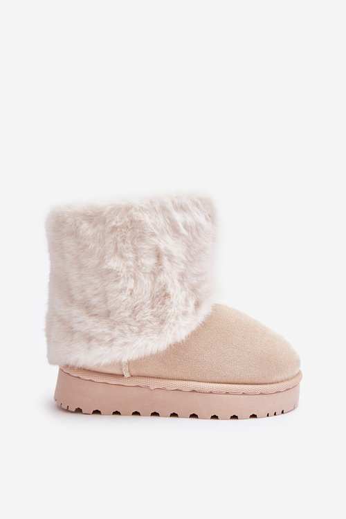 Children's Snow Boots With Fur Light Beige Crisie