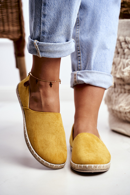 Women's Velor Espadrilles Yellow Vulcano