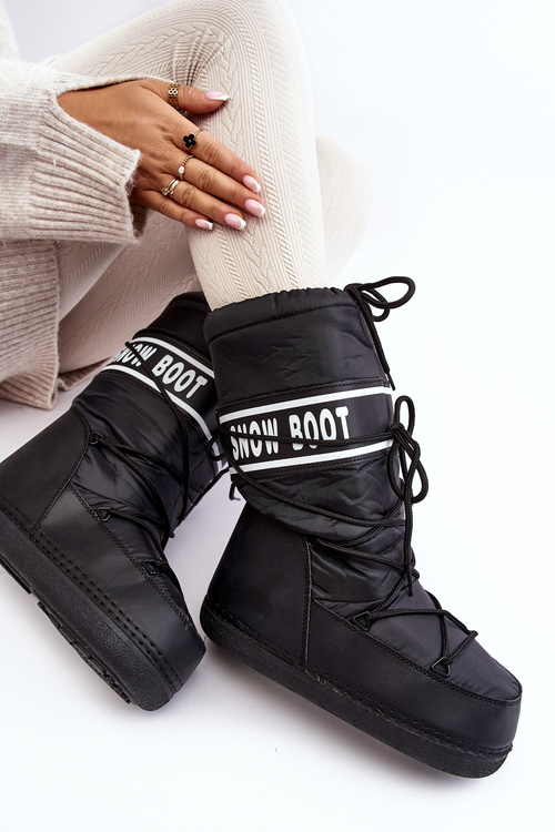 Women's High Snow Boots Black Venila