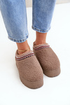 Snow Boots Slippers On A Platform With Sheepskin Brown Ovirissa
