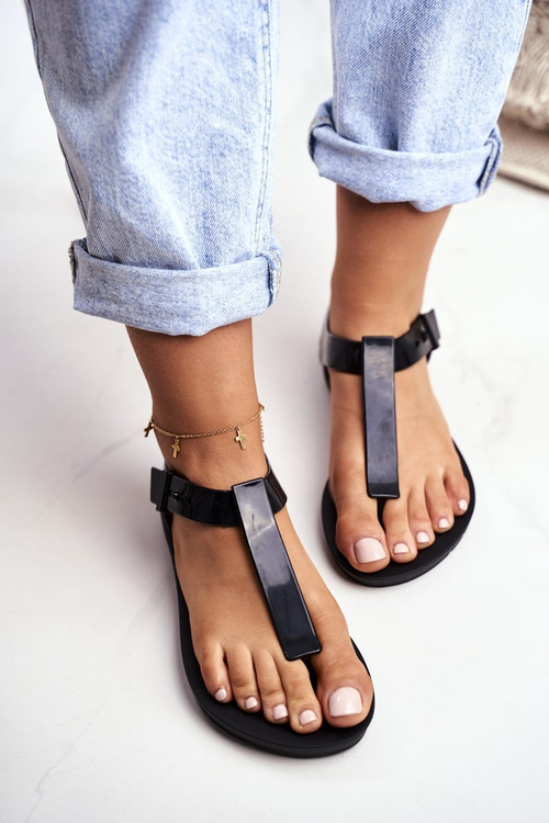 Damskie Sandały Pachnące Gumowe ZAXY Czarne DD285039