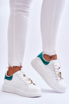 Women's Sports Shoes On A Massive Platform White And Green Chante