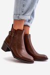 Women's Insulated Ankle Boots with Buckle Brown Nevillira
