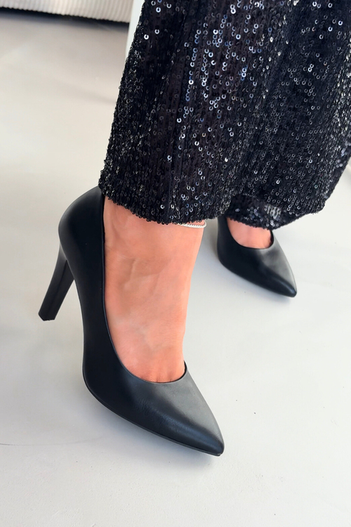 Szpilki Eko Skórzane Czarne Sergio Leone 1446