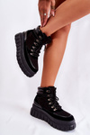 Fashionable Women's Boots On The Platform Black Magnific