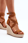 Wedge Sandals With Braided Detail Brown Salthe