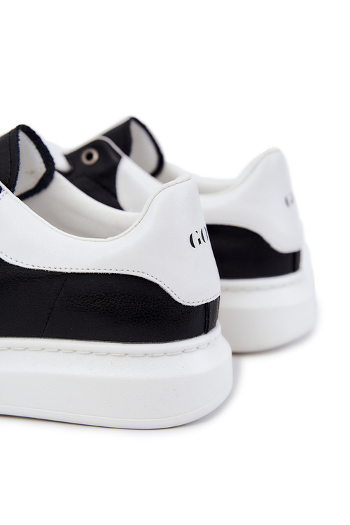 Buty Sportowe Skórzane Męskie Czarne GOE JJ1N4065