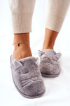Shiny Ears Cat Slippers Grey Kaisy