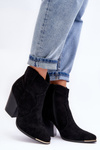 Suede Cowboy Boots On Heel Black Lotoune 