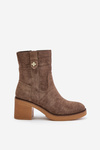 Warm Women's Heeled Ankle Boots Brown Vailia