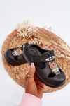 Children's Foam Flip-Flops with Decoration Black Opleja