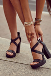 Fashionable Sandals On A Bar Black Rammis