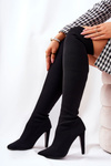 Sock Heeled Boots Black Renoli