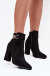 Eko Suede Ankle Boots With Heel With Decoration Black Lymall