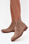 Women's Ankle Boots On Flat Heel S Barshi HY52 532 Beige