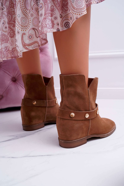 Women's Boots Laura Messi 1890 Leather Suede Dark Camel Darmah