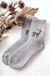 Warm Socks with Reindeer Cosas Light grey
