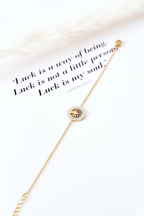 Bracelet Tree of Life With Cubic Zirconia Gold