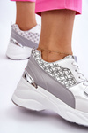 Women's Sport Shoes On The Platform White And Gray Ferrina