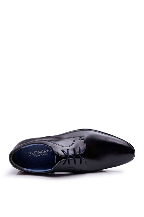 Men's Bednarek Elegant Leather Shoes Lacquered Black Gaspare