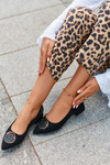 Low-Heeled Court Shoes Made of Eco Suede S.Barski KV27-037 Black