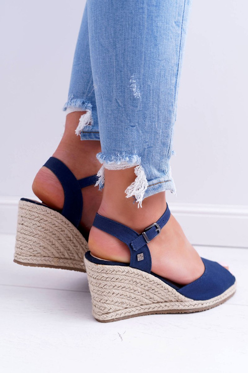 Women's Braided Anchor Sandals Big Star Navy Blue DD274A212