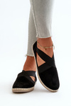 Women's Espadrilles with Elastic Straps Eco Suede Black Phaedrana
