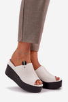 Platform And Wedge Sandals Eco Leather White Eridoria