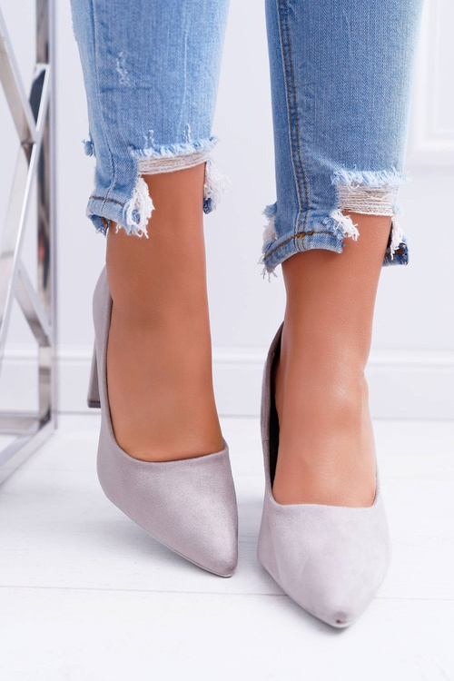 Women's Stiletto Heeled Women's Suede Grey Strawberry pumps